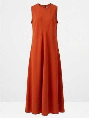 NWT Zara ZW Collection Orange Sleeveless Flowy Maxi Summer Dress Size M